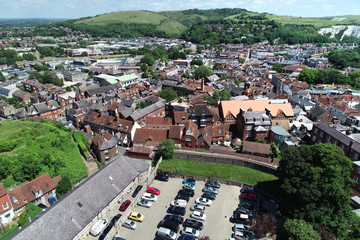 Aerial views of historic Lewes, East Sussex. © Peter Cripps