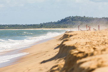 Windy tropical beach, Santa Cruz Cabrália, Porto Seguro, Bahia, Brazil