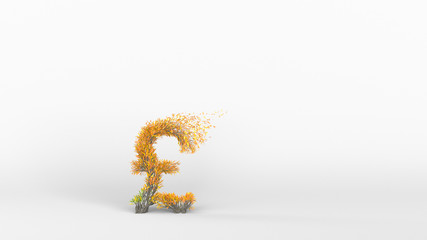 Naklejka na ściany i meble Growing Tree in a shape of a pound sign. 3D rendering.