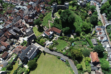 Aerial views of historic Lewes, East Sussex. - 300412131