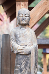 Buddha monk statue closeup