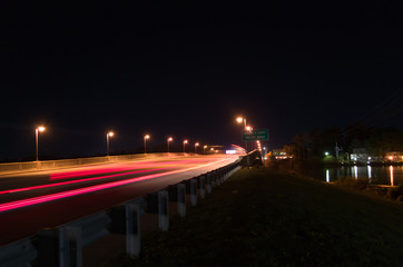 traffic in city at night