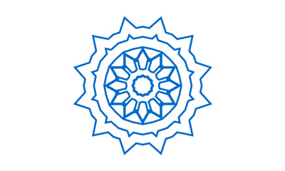 Isolated blue vector snowflake icon on white background
