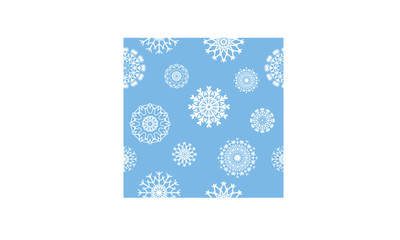 Vector snowflakes blue seamless pattern