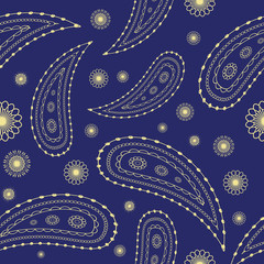 Seamless classic paisley pattern decorative ornate repeat endless background