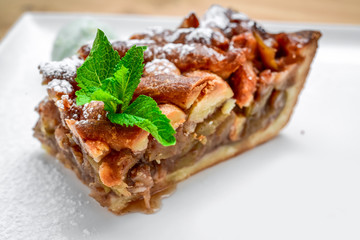 Slice of delicious fresh baked Rustic Apple Pie