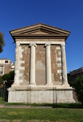 Temple of Portunus (Tempio di Portuno) rear view. Rome, Italy.