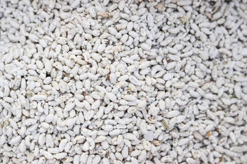 Full Screen Of White Colored Sweet Indian Sauf Fennel Seeds Or Collins Used as After Mint Or Mouth...