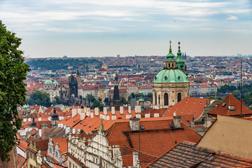 Naklejka na ściany i meble Skyline from Castle Architecture and landmark of Prague in Czech Republic.