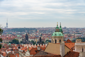 Fototapeta na wymiar Skyline from Castle Architecture and landmark of Prague in Czech Republic.