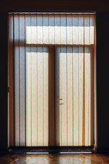 Window blinds in a room