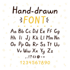 Hand drawn style brush font. ABC 