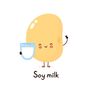 Cute Happy Smiling Plant Based Soy Milk