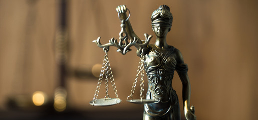 Themis Statue Justice Scales Law Lawyer Business Concept.