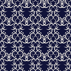 Seamless abstract classic vintage ornaments tracery pattern repeat endless retro wallpaper background