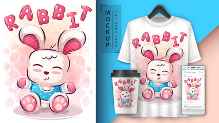 Teddy rabbit poster and merchandising
