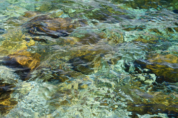 Ocean background with old rocks