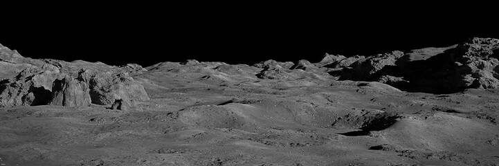 Fototapeta Moon surface, lunar landscape obraz