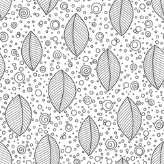Leaves coloring book pages. Hand drawn artwork.