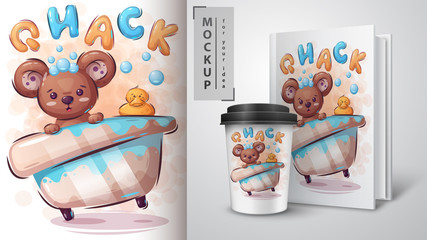 Bear and duck poster and merchandising