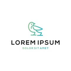 vector logo design of a blue green bird
