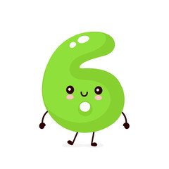 Cute smiling happy number 6.