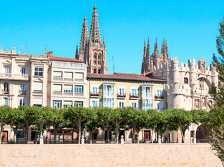 City of Burgos in the north of Spain in a cloudy day