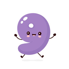 Cute smiling happy number 9. Vector