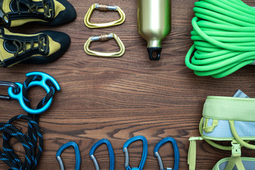 Climbing tools and set with sports accessories