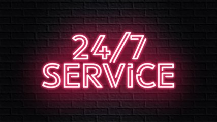 red neon video animation 24/7 service