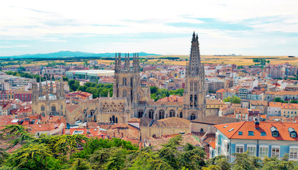 City of Burgos in the north of Spain in a cloudy day