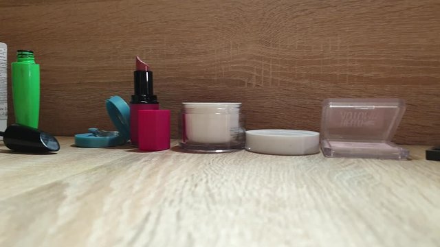 Cosmetics. Cosmetic set. Makeup Tools in the close-up.