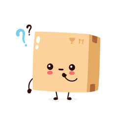 Cute smiling happy parcel,delivery box