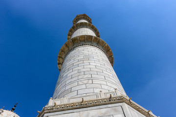 One of the four minarets of Taj Mahal.