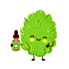 Cute funny smiling happy marijuana weed bud 