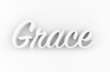 Grace 3D generated text isolated on white background