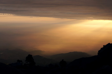 sunset in the mountains