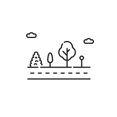 Trees Highway Road Forest Vector Icon
