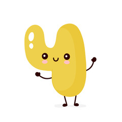 Cute smiling happy number 4. Vector