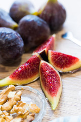 natural open black figs, autumn fruits