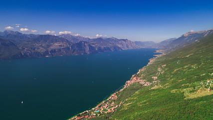 Fototapeta na wymiar Beauty Aerial Landscape of Lake Garda Italy 