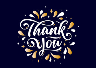 Thank You, Hand lettering for holiday Thanksgiving Day