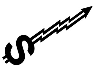 Growing arrow dollar sign.Finance concept. Vector illustration eps 10