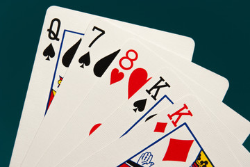 combination of five different play cards