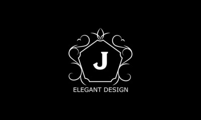 Fototapeta premium Logo with letter. Elegant monogram emblem. Great logo for restaurant, royalty, boutique, cafe, hotel, heraldry, jewelry, fashion. Vector illustration