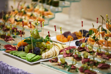 Snacks for guests are laid out elegantly.