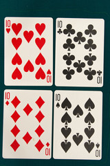 combination of four different play cards