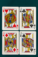combination of four different play cards