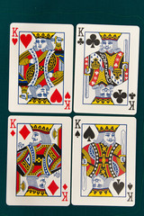 combination of four different play cards