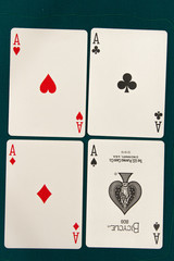 combination of four different play cards